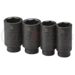 4004 by SK HAND TOOL - 1/2" Dr Axle Nut Deep Socket Set, 4 Pc