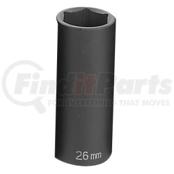 2026MD by GREY PNEUMATIC - Impact Socket - Grey Pneumatic 1/2 Inch Drive 26 mm 6-Point Deep Chrome Molybdenum Steel 
