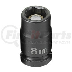 908MG by GREY PNEUMATIC - 1/4" Drive x 8mm Magnetic Standard Impact Socket
