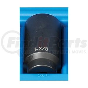 Grey Pneumatic 2144D Socket 1/2" Drive x 1-3/8" 12-Point Size, 3.54mm Deep Length, Impact Socket, Type III Shape