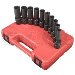 3660 by SUNEX TOOLS - 10 Pc. 3/8" Drive Metric Universal Deep Impact Socket Set