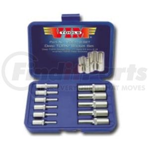 VDE418 by VIM TOOLS - Torx Deep Socket Set, 11pc. Inverted Torx E4 Thru E18, Satin Chrome In Case