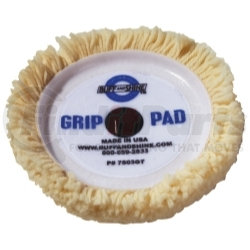 7502GT by BUFF 'N SHINE - 7.5" dia. X 1.25" 100% 4-ply twisted wool grip pad with a centering tee "Heavy cutting pad"