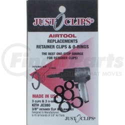 380-12 by JUST CLIPS - 3/8" Anvil Retainer Clip and O-Ring Kit, 12 Pack