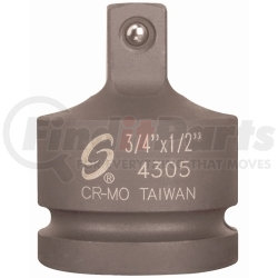 4305 by SUNEX TOOLS - 3/4in Female to 1/2in Male CR-MO Impact Socket Adapter, Chrome Molybdenum Steel, 6 Points