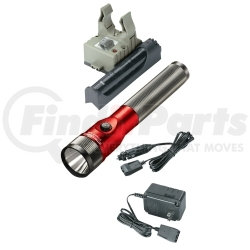 75612 by STREAMLIGHT - Stinger® LED Rechargeable Flashlight with AC/DC PiggyBack® Charger, Red Anodized