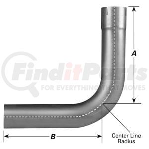 10673 by ANSA - Elbow - 90deg, 2 1/4" Dia., ID-OD, 6 3/8"- 6 3/8" Lgth, 4 1/2" CLR, Aluminized