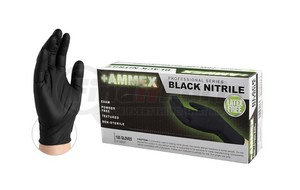 ABNPF46100L by AMMEX GLOVES - Black Nitrile Gloves, 4 mil, Latex Free, Powder Free, Textured, Disposable, Non-Sterile - Large - 100/Pack