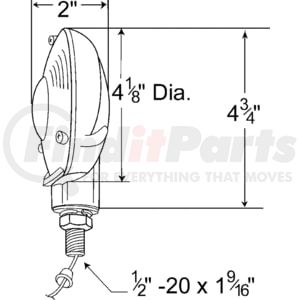 63051 by GROTE - 4" Zinc Die-Cast Single-Face Lamp, Clear, Black Enamel Finish