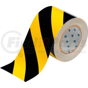 104377 by BRADY - Brady&#174; 104377 ToughStripe Floor Marking Tape, Polyester, 4"W X 100'L, Black/Yellow