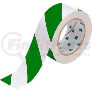 132436 by BRADY - Brady&#174; 132436 ToughStripe Floor Marking Tape, Polyester, 2"W X 100'L, Green/White