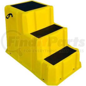 NST-3 YEL by US ROTO MOLDING - 3 Step Nestable Plastic Step Stand - Yellow 26"W x 43"D x 28"H - NST-3 YEL