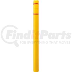 708407YR by GLOBAL INDUSTRIAL - Global Industrial™ Bollard Post Sleeve, 4" D x 64" H, Yellow With Red Tape, HDPE