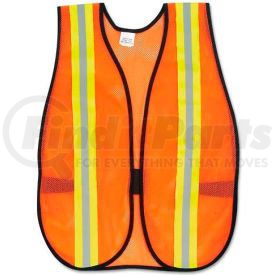 V201R by MCR SAFETY - MCR Safety V201R Orange Safety Vest, 2" Reflective Strips, Polyester, Side Straps, One Size