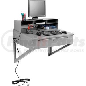 634177GY by GLOBAL INDUSTRIAL - Global Industrial&#153; Wall Mount Shop Desk - Pigeonhole Riser 34-1/2"W x 30"D x 61"H Gray