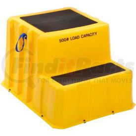 NST-2 YEL by US ROTO MOLDING - 2 Step Nestable Plastic Step Stand - Yellow 26"W x 33"D x 20"H - NST-2 YEL