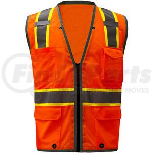 1702-2XL by GSS SAFETY - GSS Safety 1702, Class 2 Heavy Duty Safety Vest, Orange, 2XL