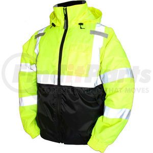 J26112.LG by TINGLEY - Tingley&#174; J26112 Bomber II Hooded Jacket, Fluorescent Yellow/Green/Black, Large