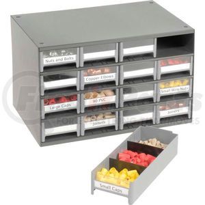 19416 by AKRO MILS - Akro-Mils Steel Small Parts Storage Cabinet 19416 - 17"W x 11"D x 11"H w/ 16 Gray Drawers