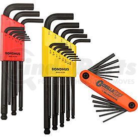 14130 by BONDHUS CORP. - Bondhus 14130 Hex Key Triple Pack SAE, Metric W/ FREE Fold-Up Set