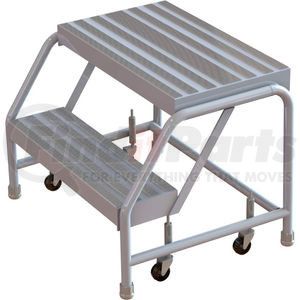WLAR002244 by TRI-ARC - 2 Step Aluminum Rolling Ladder, 24" W Ribbed Step, W/O Handrails - WLAR002244