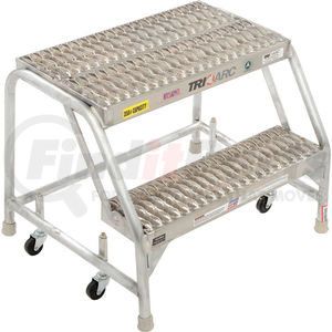 WLAR002245 by TRI-ARC - 2 Step Aluminum Rolling Ladder, 24"W Grip Step, W/O Handrails - WLAR002245