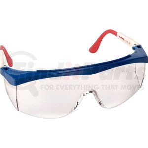 SS130 by MCR SAFETY - MCR Safety SS130 Stratos&#174; Safety Glasses, Red/White/Blue Frame, Clear Lens