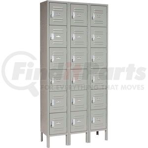 652155GY by GLOBAL INDUSTRIAL - Global Industrial™ Paramount® Six Tier 18 Door Locker, 12"Wx12"Dx12"H, Gray, Assembled