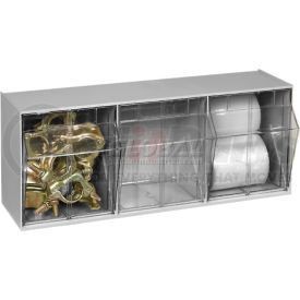 QTB303GY by QUANTUM STORAGE SYSTEMS - Quantum Tip Out Storage Bin QTB303 - 3 Compartments Gray