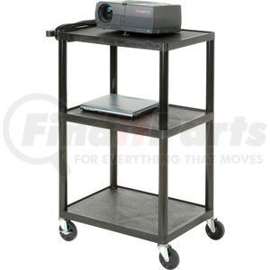 LP40E-B by LUXOR - Plastic Audio Visual & Instrument Cart 32 X 24 X 40 Three Shelves