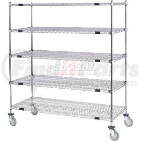 251283 by GLOBAL INDUSTRIAL - Nexel&#174; Open Sided Wire Exchange Truck 5 Wire Shelves 800 Lb. Cap.