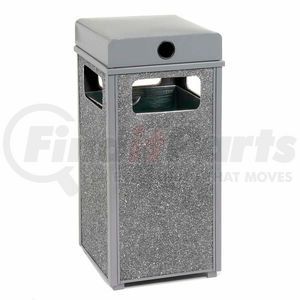 239576GY by GLOBAL INDUSTRIAL - Global Industrial&#153; Stone Panel Trash Weather Urn, Gray 12 Gallon, 13-1/2" Square X 35"H