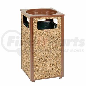239577BN by GLOBAL INDUSTRIAL - Global Industrial™ Stone Panel Trash Sand Urn, Brown 12 Gallon, 13-1/2" Square X 32"H