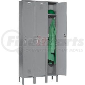 652139GY by GLOBAL INDUSTRIAL - Global Industrial&#153; Capital&#174; Single Tier 3 Door Locker, 12"Wx15"Dx72"H, Gray, Assembled