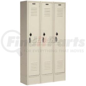 652161TN by GLOBAL INDUSTRIAL - Global Industrial&#153; Paramount&#174; Single Tier 3 Door Locker, 12"Wx12"Dx60"H, Tan, Assembled