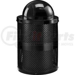 261949BK by GLOBAL INDUSTRIAL - Global Industrial™ Outdoor Perforated Steel Trash Can With Dome Lid, 36 Gallon, Black