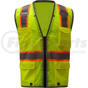 1701-2XL by GSS SAFETY - GSS Safety 1701, Class 2 Heavy Duty Safety Vest, Lime, 2XL