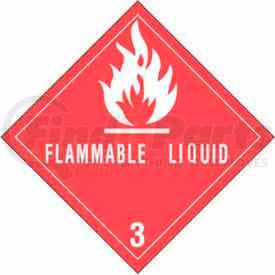DL5120 by DECKER TAPE - Hazard Class 3 - Flammable Liquid 4" x 4" - White / Red