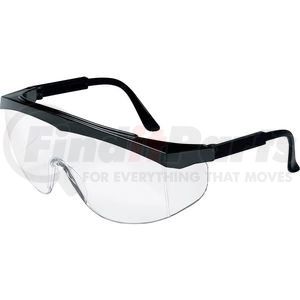 SS110 by MCR SAFETY - MCR Safety&#174; SS110 Safety Glasses SS1 Series, Black Frame, Clear Lens