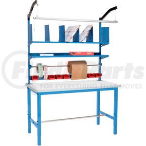 412453 by GLOBAL INDUSTRIAL - Packing Workbench Plastic Square Edge - 72 x 36 with Riser Kit