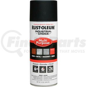 1678830 by RUST-OLEUM - Rust-Oleum Industrial 1600 System General Purpose Enamel Aerosol, SemiFlat Black, 12 oz. - 1678830