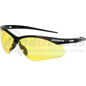 50002 by SELLSTROM - Jackson Safety SG Safety Glasses Black Frame Amber Lens Anti-Scratch