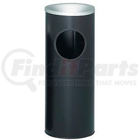 3000BK by WITT INDUSTRIES - Steel Ash And Trash Urn 3 Gallon Black With Aluminum Top 10" Dia. x 25"H 3000BK
