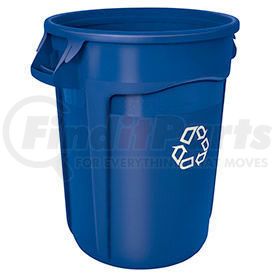 FG263273BLUE by RUBBERMAID - Rubbermaid&#174; Brute Recycling Can, 32 Gallon, Blue