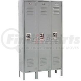 968261GY by GLOBAL INDUSTRIAL - Global Industrial&#153; Infinity&#174; Single Tier 3 Door Locker, 12"Wx18"Dx72"H, Gray, Assembled