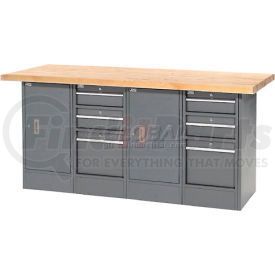 239159 by GLOBAL INDUSTRIAL - Global Industrial&#153; 72"W x 30"D Maple Top 6 Drawer/2 Cabinet Workbench