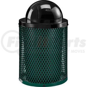 261948GN by GLOBAL INDUSTRIAL - Global Industrial&#153; Outdoor Steel Diamond Trash Can With Dome Lid, 36 Gallon, Green