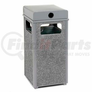 238241GY by GLOBAL INDUSTRIAL - Global Industrial™ Stone Panel Trash Weather Urn, Gray 24 Gallon, 17-1/2" Square X 36"H
