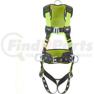H5IC221002 by NORTH SAFETY - Miller&#174; H500 Harness Industry Comfort, Tongue Buckle, Side D Ring, L/XL