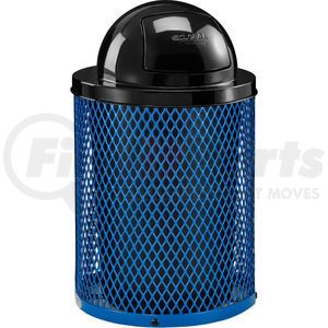 261948BL by GLOBAL INDUSTRIAL - Global Industrial&#153; Outdoor Steel Diamond Trash Can With Dome Lid, 36 Gallon, Blue
